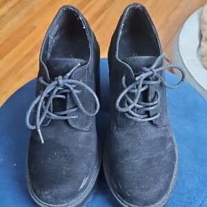 Torrid Black Lace-Up Women's Chunky Oxford Heels